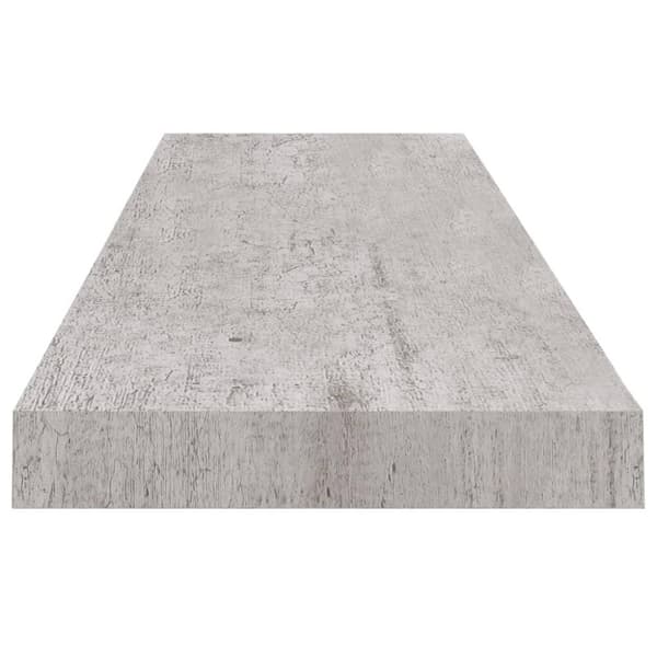 vidaXL Svävande vägghyllor 2 st betonggrå 90x23,5x3,8 cm MDF