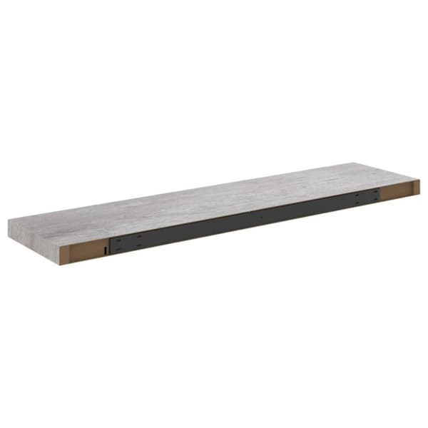 vidaXL Svävande vägghyllor 2 st betonggrå 90x23,5x3,8 cm MDF