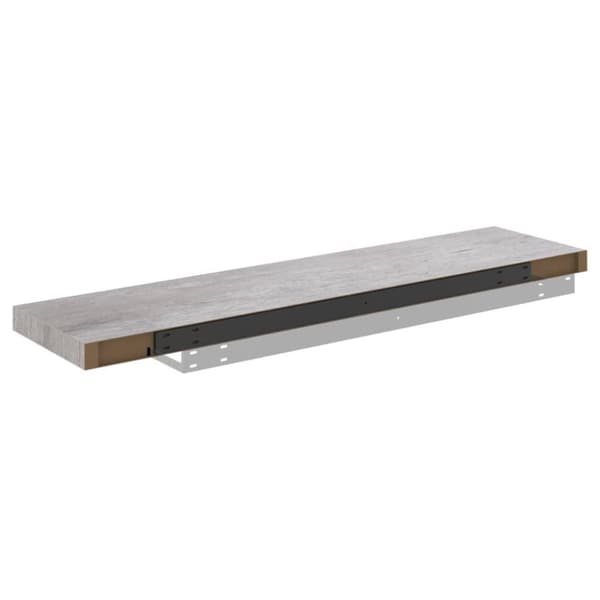 vidaXL Svävande vägghyllor 2 st betonggrå 90x23,5x3,8 cm MDF