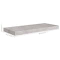 Miniatyrbilde 8 av 8: vidaXL Flytende vegghylle betonggrå 60x23,5x3,8 cm MDF
