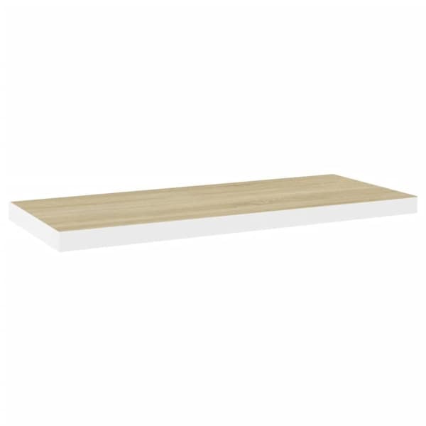 vidaXL væghylde 80x23,5x3,8 cm MDF egetræsfarve og hvid