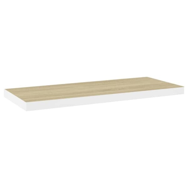vidaXL væghylder 4 stk. 80x23,5x3,8 cm MDF egetræsfarve og hvid