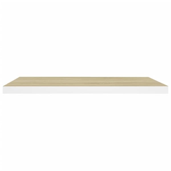 vidaXL væghylder 4 stk. 80x23,5x3,8 cm MDF egetræsfarve og hvid
