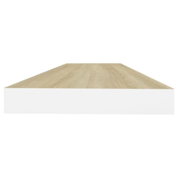 vidaXL væghylder 4 stk. 80x23,5x3,8 cm MDF egetræsfarve og hvid