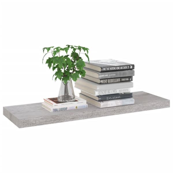 vidaXL væghylder 2 stk. 80x23,5x3,8 cm MDF betongrå