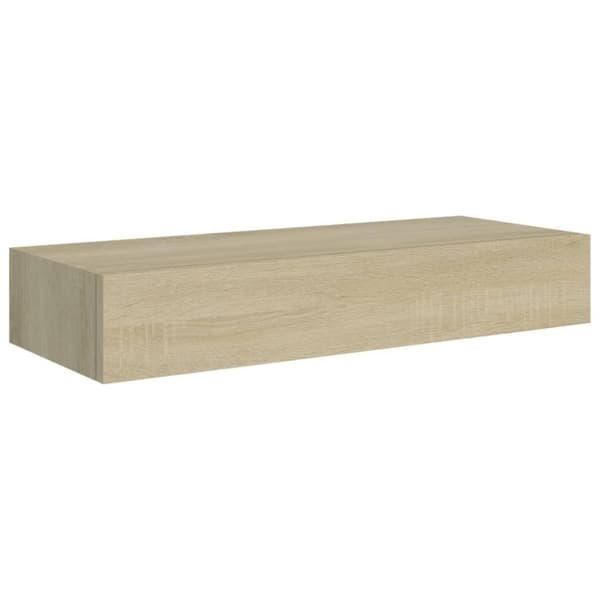 vidaXL Veggmonterte skuffehyller 2 stk eik 60x23,5x10 cm MDF