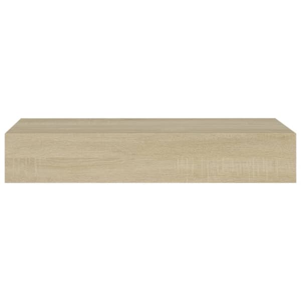 vidaXL Veggmonterte skuffehyller 2 stk eik 60x23,5x10 cm MDF