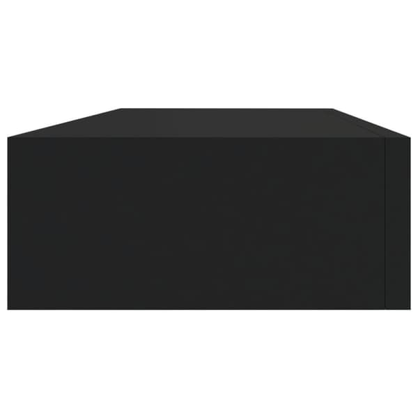 vidaXL Veggmontert skuffehylle svart 60x23,5x10 cm MDF