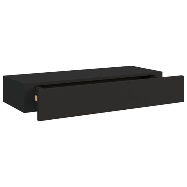 vidaXL Veggmontert skuffehylle svart 60x23,5x10 cm MDF