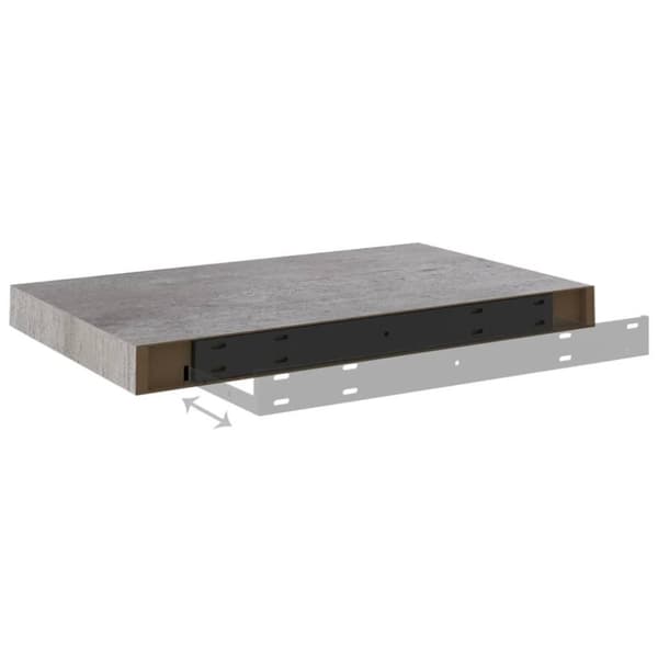 vidaXL Svävande vägghyllor 2 st betonggrå 50x23x3,8 cm MDF
