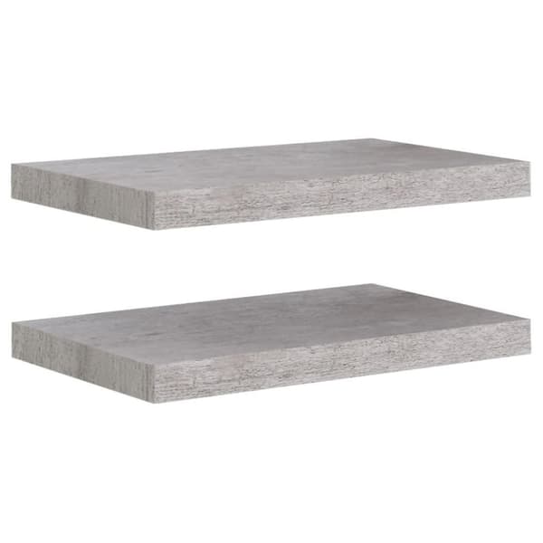 vidaXL Svävande vägghyllor 2 st betonggrå 50x23x3,8 cm MDF