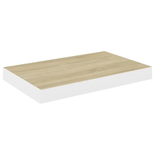 vidaXL væghylder 4 stk. 50x23x3,8 cm MDF egetræsfarve og hvid
