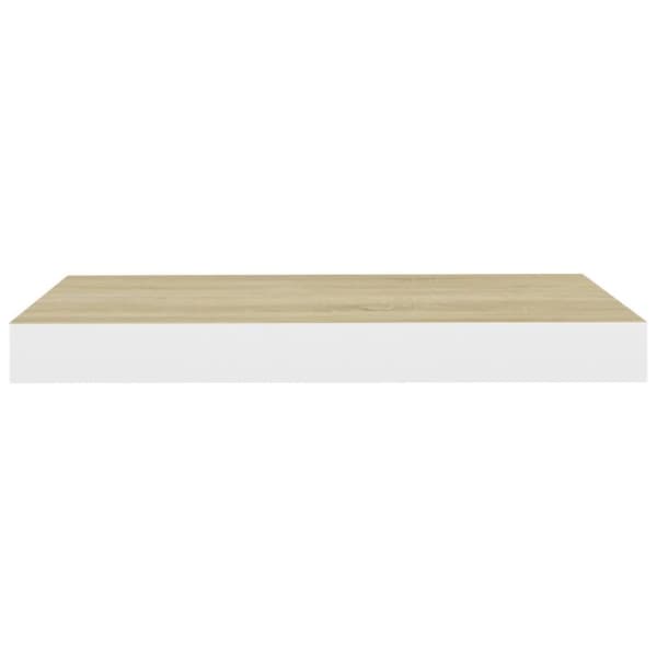 vidaXL væghylder 4 stk. 50x23x3,8 cm MDF egetræsfarve og hvid