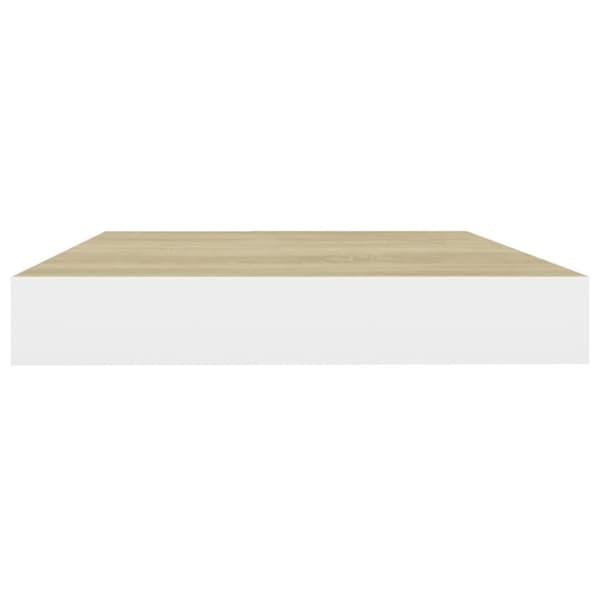 vidaXL væghylder 4 stk. 50x23x3,8 cm MDF egetræsfarve og hvid