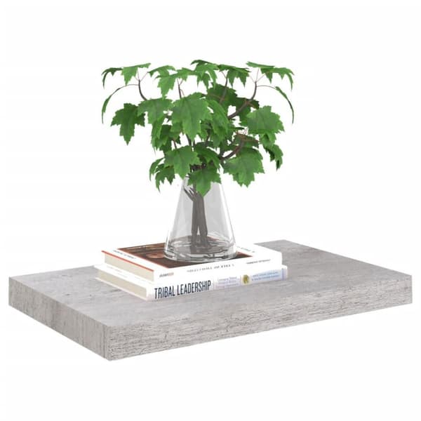 vidaXL væghylder 4 stk. 50x23x3,8 cm MDF betongrå
