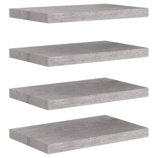 vidaXL væghylder 4 stk. 50x23x3,8 cm MDF betongrå
