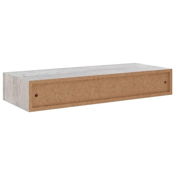 vidaXL væghylde med skuffe 60x23,5x10 cm MDF betongrå