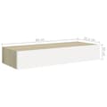 Miniatyrbillede 8 af 10: vidaXL hylder med skuffe 2 stk. 60x23,5x10 cm MDF egetræsfarve og hvid
