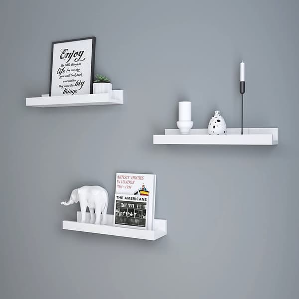 3-pack Tavelhylla / Vägghylla Vit 38 x 10 x 5 cm