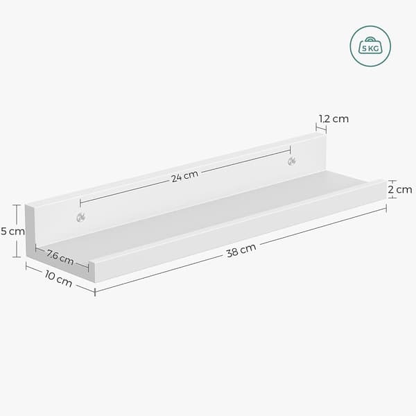3-pack Tavelhylla / Vägghylla Vit 38 x 10 x 5 cm