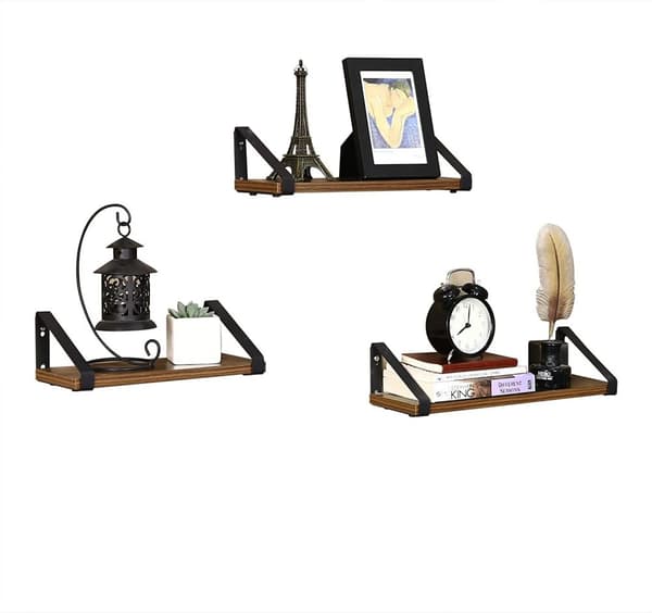Vägghyllor 3-pack - Hyllplan i industriell design