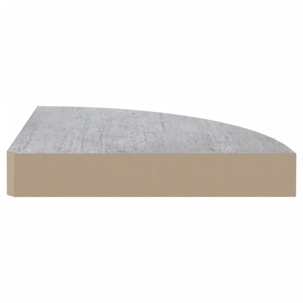 vidaXL hjørnehylde 25x25x3,8 cm MDF betongrå
