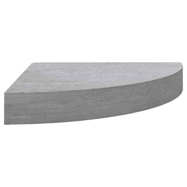 vidaXL hjørnehylde 25x25x3,8 cm MDF betongrå