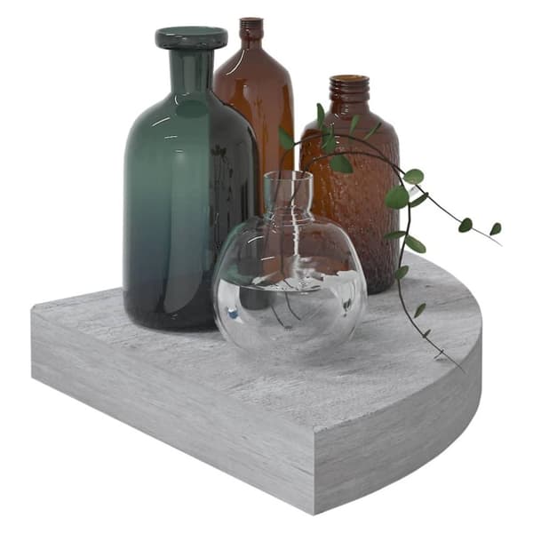 vidaXL Hjørnehyller vegghengt 2 stk betonggrå 25x25x3,8 cm MDF