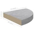 Miniatyrbillede 9 af 9: vidaXL hjørnehylder 2 stk. 25x25x3,8 cm MDF betongrå