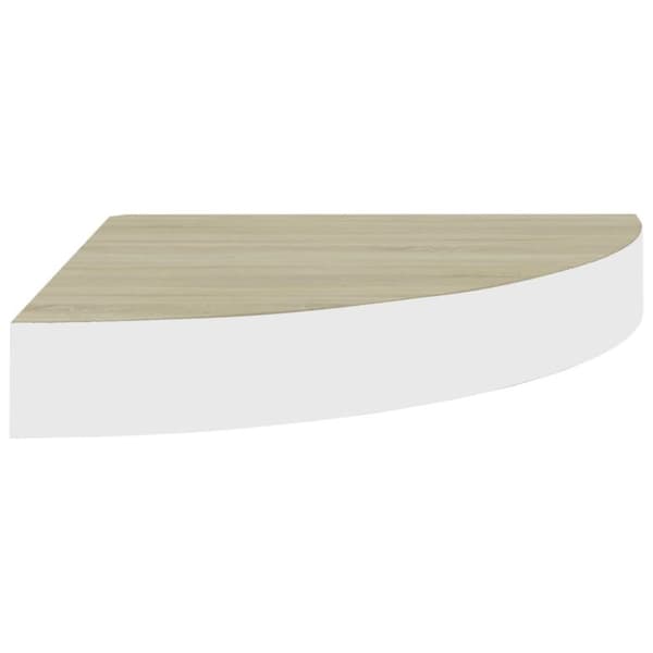 vidaXL hjørnehylder 4 stk. 25x25x3,8 cm MDF egetræsfarvet og hvid