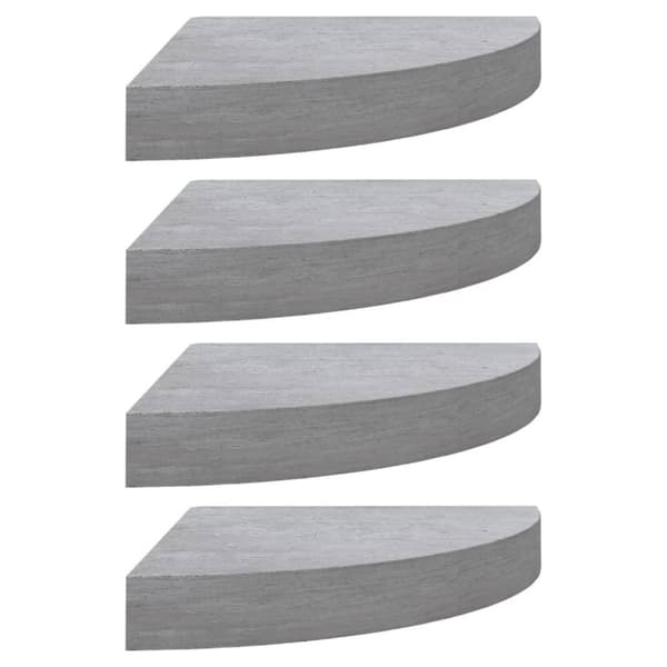 vidaXL Seinäkulmahyllyt 4 kpl betoninharmaa 35x35x3,8 cm MDF