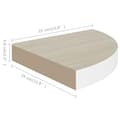 Miniatyrbilde 9 av 9: vidaXL Hjørnehyller vegghengt 2 stk eik og hvit 35x35x3,8 cm MDF
