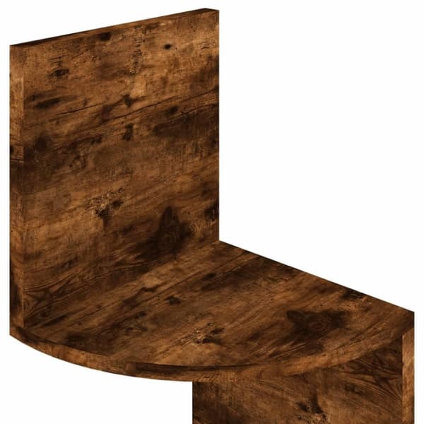 vidaXL Seinäkulmahylly savutammi 19x19x123 cm lastulevy