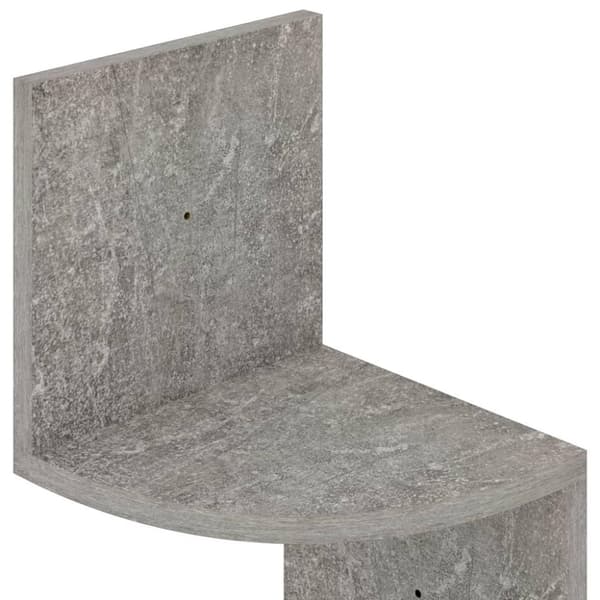 vidaXL væghængt hjørnehylde 19x19x123 cm konstrueret træ betongrå