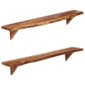 Miniatyrbilde 1 av 11: vidaXL Vegghyller 2 stk 110x20x18 cm heltre akasie