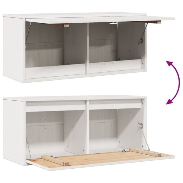 vidaXL Väggskåp vit 80x30x35 cm massiv furu