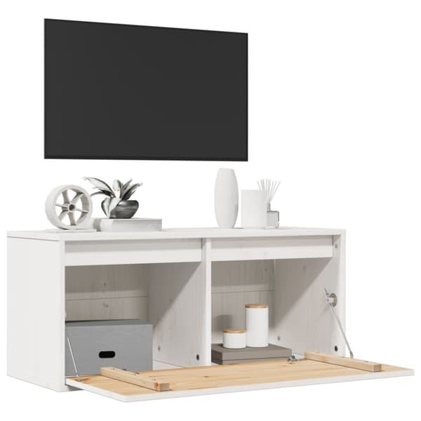 vidaXL vægskab 80x30x35 cm massivt fyrretræ hvid