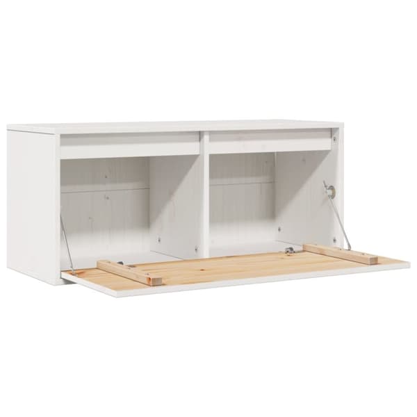 vidaXL vægskab 80x30x35 cm massivt fyrretræ hvid