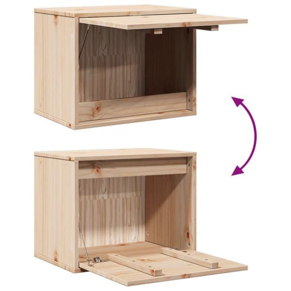 vidaXL Veggskap 45x30x35 cm heltre furu