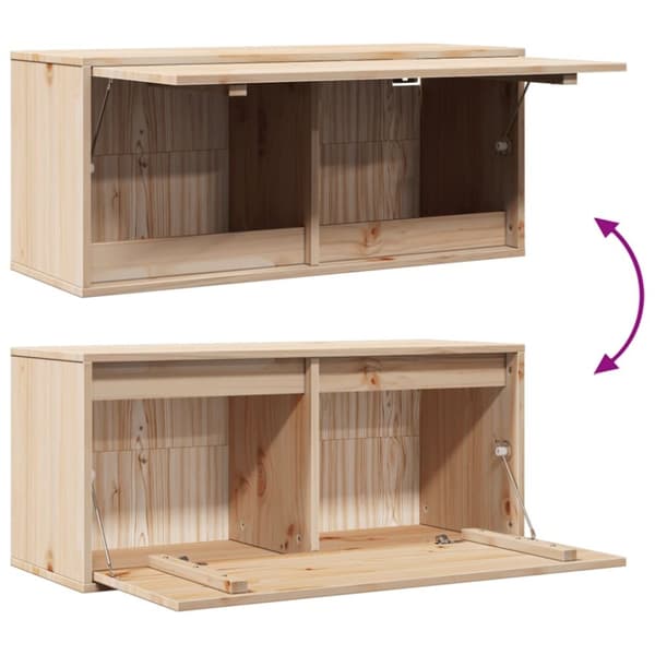 vidaXL vægskab 80x30x35 cm massivt fyrretræ