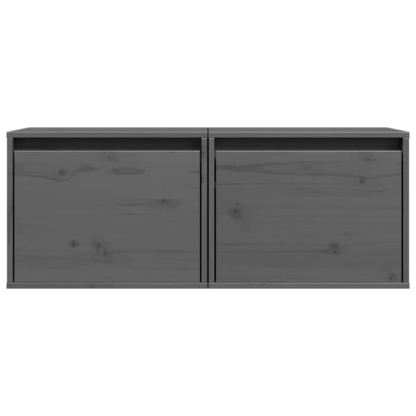 vidaXL vægskabe 2 stk. 45x30x35 cm massivt fyrretræ grå