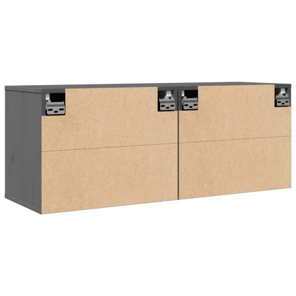 vidaXL vægskabe 2 stk. 45x30x35 cm massivt fyrretræ grå