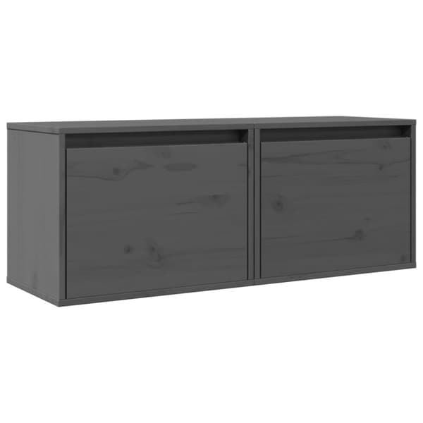 vidaXL vægskabe 2 stk. 45x30x35 cm massivt fyrretræ grå