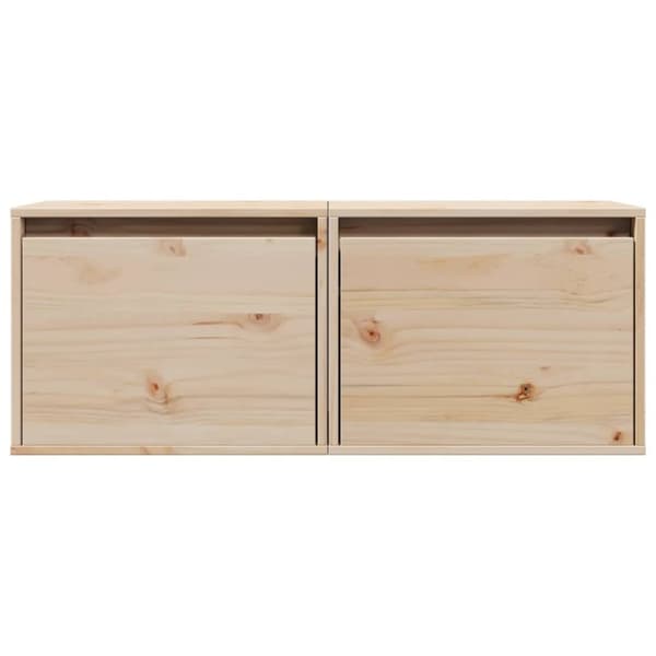 vidaXL Väggskåp 2 st 45x30x35 cm massiv furu