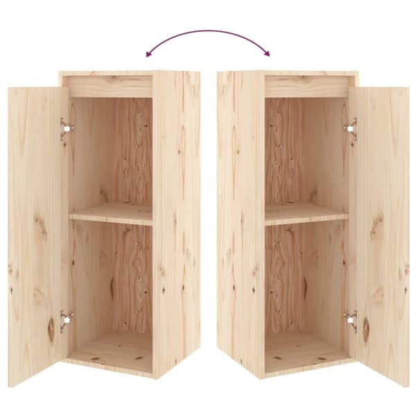 vidaXL Veggskap 30x30x80 cm heltre furu