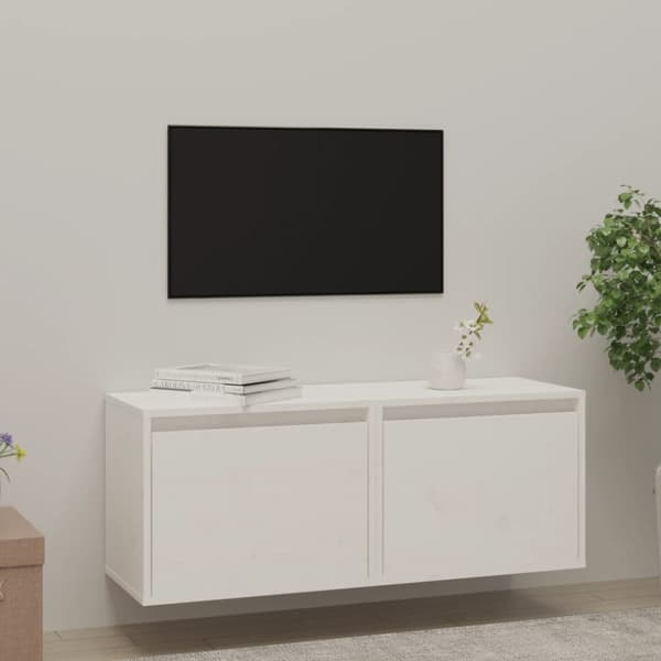 vidaXL vægskabe 2 stk. 45x30x35 cm massivt fyrretræ hvid