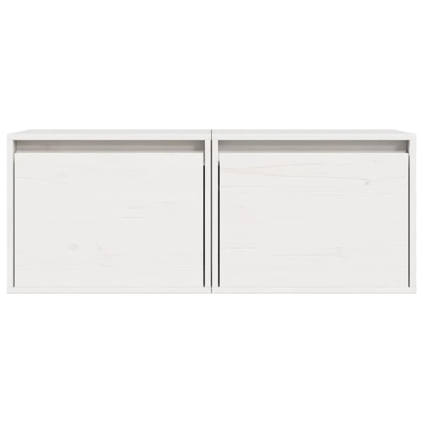 vidaXL vægskabe 2 stk. 45x30x35 cm massivt fyrretræ hvid