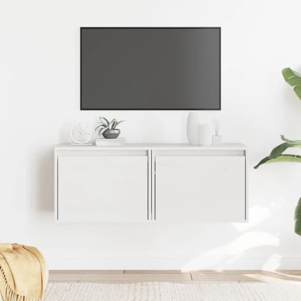 vidaXL vægskabe 2 stk. 45x30x35 cm massivt fyrretræ hvid