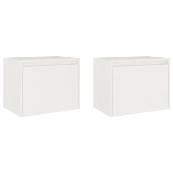 vidaXL vægskabe 2 stk. 45x30x35 cm massivt fyrretræ hvid
