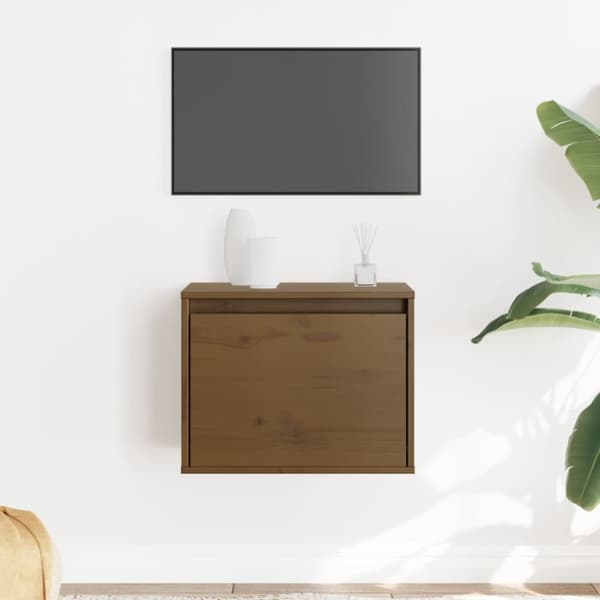 vidaXL vægskab 45x30x35 cm massivt fyrretræ honningbrun